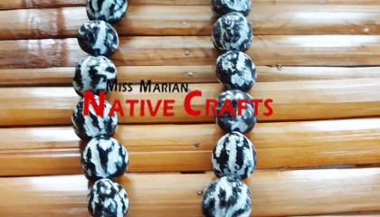 Tiger Black and White Kukui Nuts Leis