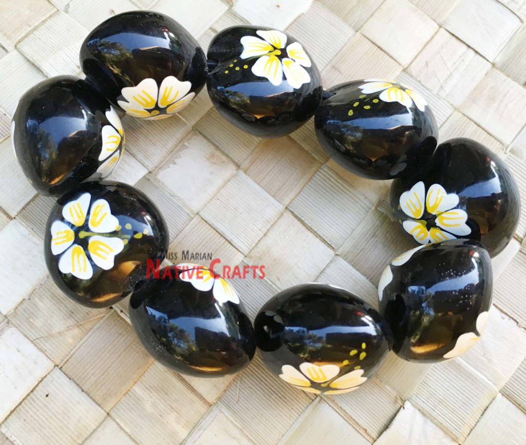 Handpainted Kukui Nuts Bracelets Miss Marian Native Crafts